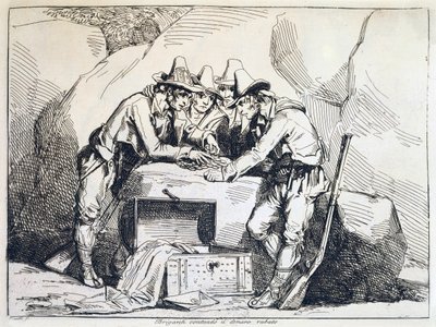 Gruppe af banditter, af Bartolomeo Pinelli (1781-1835), gravering af Bartolomeo Pinelli