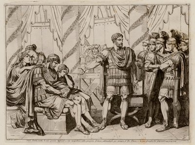 Lucius Aemilius Paullus Macedonicus peger på den besejrede kong Perseus af Makedonien af Bartolomeo Pinelli