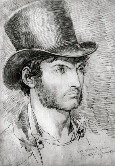Mandsportræt (True Roman), tegning af Bartolomeo Pinelli (1781-1835) af Bartolomeo Pinelli