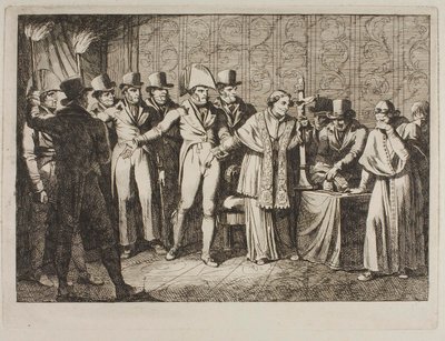 Pius 7. Blev bortført af franskmændene om natten den 6. juli 1809 af Bartolomeo Pinelli