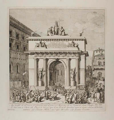 Pius VII.s triumfindtog i Rom den 24. maj 1814 af Bartolomeo Pinelli