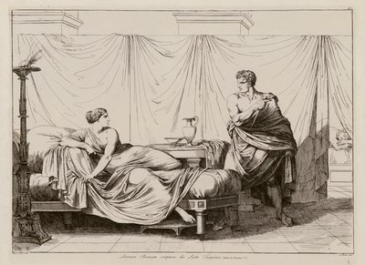 Voldtægten af Lucretia af Sextus Tarquinius (radering) af Bartolomeo Pinelli