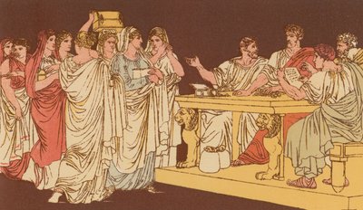 Romerske damer medbringer deres smykker af Bartolomeo Pinelli
