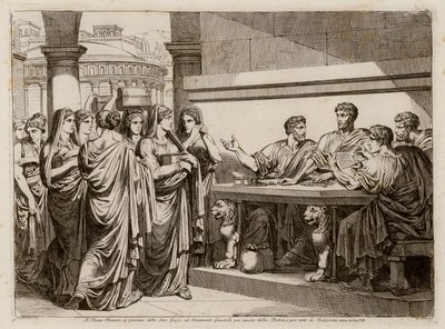 Ofring af Roms kvinder (radering) af Bartolomeo Pinelli