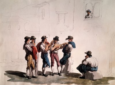 Serenade af Bartolomeo Pinelli (1781-1835), Italien af Bartolomeo Pinelli