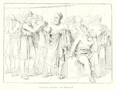 Sokrates drikker skarntyde (litografi) af Bartolomeo Pinelli