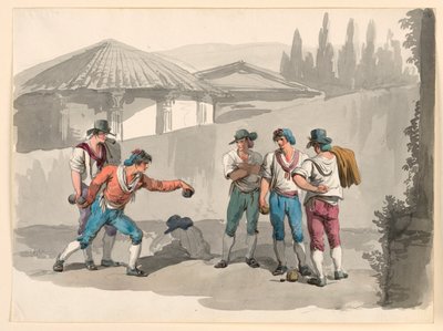 Boccia-spillet af Bartolomeo Pinelli