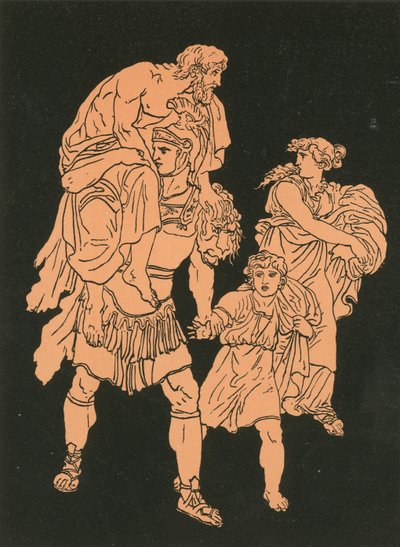 Flugten fra Troy af Bartolomeo Pinelli