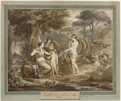 Venus præsenterer Amor for Calypso, fra Telemachos eventyr, bog 7 af Bartolomeo Pinelli