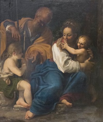 Hellige familie og den hellige Johannes Døberen af Bartolomeo Schedoni