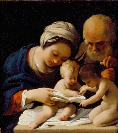 Den hellige familie med den unge Johannes Døberen, begyndelsen af det 17. århundrede af Bartolomeo Schedoni