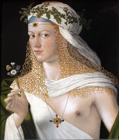 Idealiseret portræt af en kurtisane som Flora af Bartolomeo Veneto