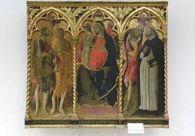Madonna med barnet og de hellige Johannes Døberen og Maria Magdalene af Bartolomeo di Tommaso da Foligno