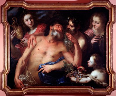 Drunken Silenus (olie på lærred af Bartolommeo Biscaino