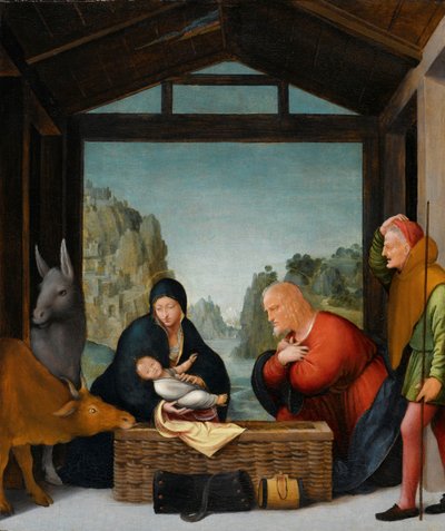Hyrdernes tilbedelse af Bartolommeo Suardi (circle of)