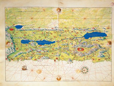 Hellig Land, Israel og Palæstina, fra Atlas of the World i treogtredive kort, af Battista Agnese af Battista Agnese