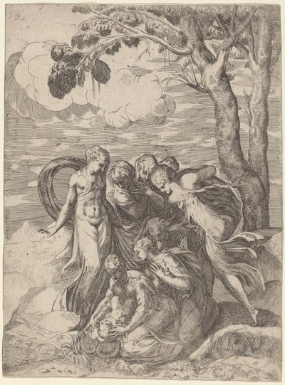 Fundet af Moses af Battista Angolo del Moro, after Andrea Meldolla, called Schiavone