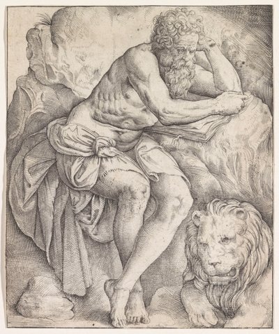 Sankt Jerome af Battista Franco