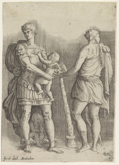 Perseus med to putti og Hercules, set bagfra af Battista Franco