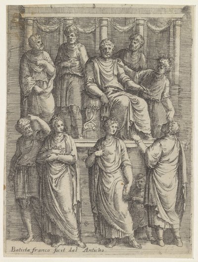 Dommer afgiver dom Historien om kejser Trajan (serietitel) af Battista Franco