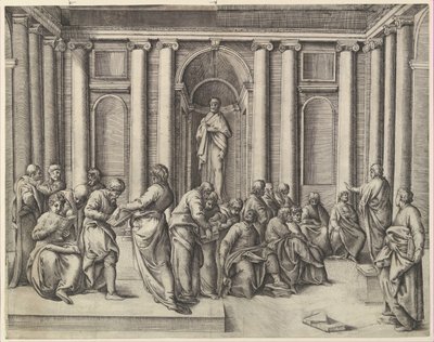 Kristus blandt lægerne, ca. 1540-45. af Battista Franco Veneziano