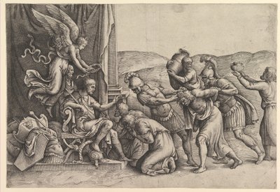 Scipio giver fangerne nåde. af Battista Franco Veneziano