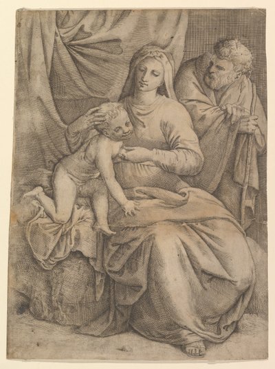 Den hellige familie, 1510-61. af Battista Franco Veneziano