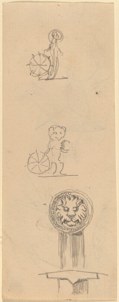 Ark med skitser [recto] af Beatrice Godwin Whistler