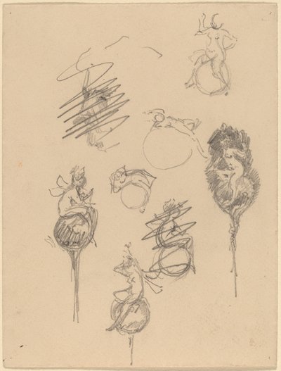 Studier til smykkedesign [recto] af Beatrice Godwin Whistler