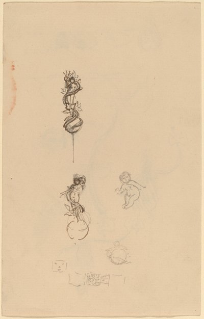 Studier til smykkedesign [recto] af Beatrice Godwin Whistler