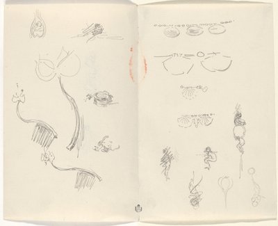 Studier til smykkedesign [verso] af Beatrice Godwin Whistler