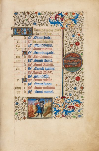 Februar-kalendersiden; At holde varmen; Fiskene af Bedford Master