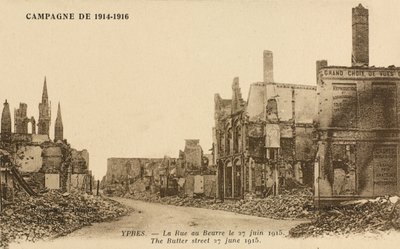 Rue au Beurre, 27. juni 1915 af Belgian Photographer