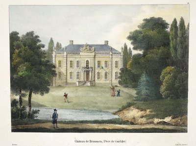 Hemmen Slot, ca. 1895 (fotokrom) af Belgian School