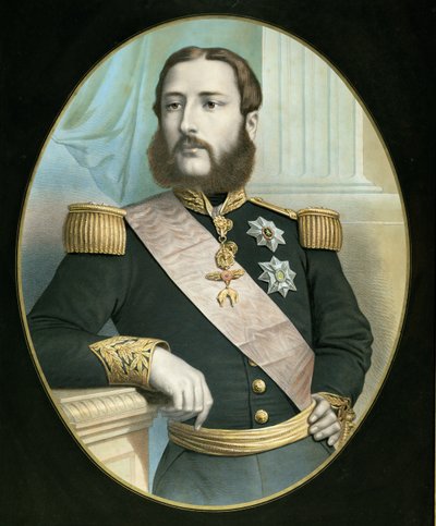 Leopold II (1835-1909) c.1866-67 af Belgian School