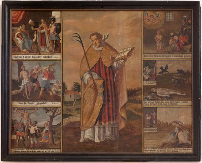 Maarke. Kapel (Sint-Vincentiuskapel). indre. Maleri. Sankt Vincents martyr. 19. århundrede. af Belgian School