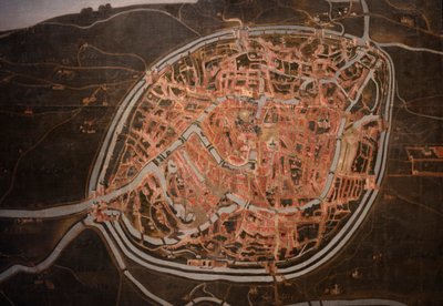 Kort over Brugge. anonym. 1546-1600. Detalje (maleri) af Belgian School