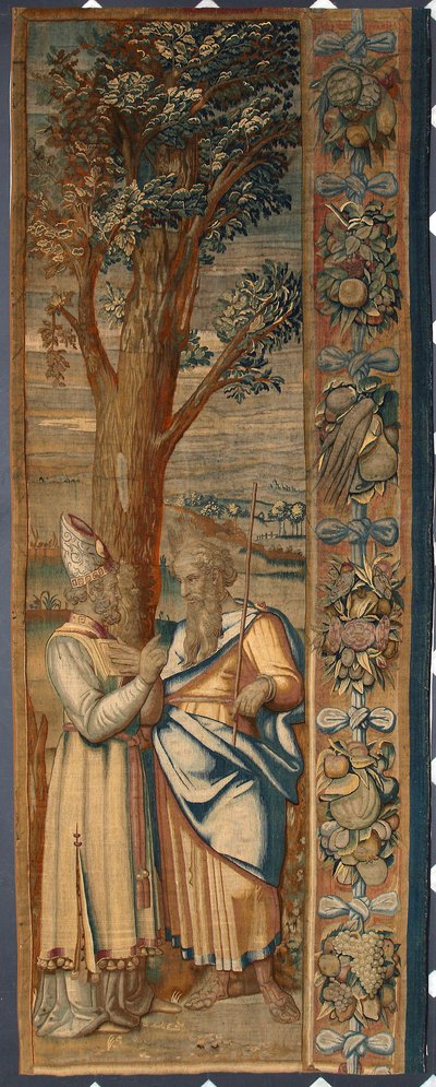 Moise et Jethro Gobelin af Dionys Martensz efter Luca Cambiasos (1527-1584) kartoner og fremstillet i manufakturerne i Bruxelles 1561-1564 Dim. 390x585,5 cm Genes, Musei di Strada Nuova af Belgian School