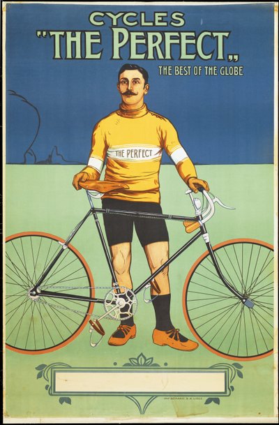 Plakatannoncering Den perfekte cykel, 1895 af Belgian School