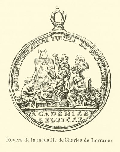 Bagsiden af Charles of Lorraines medalje af Belgian School