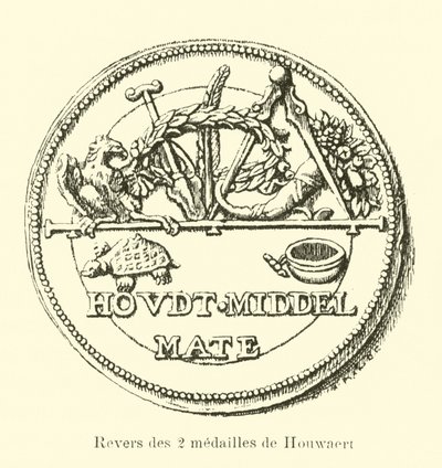 Omvendt af de to medaljer af Houwaert af Belgian School