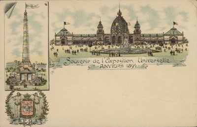 Souvenir fra Antwerpens internationale udstilling, Antwerpen, Belgien, 1894 af Belgian School