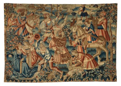 Tapestry, April måned, fra Tournai af Belgian School