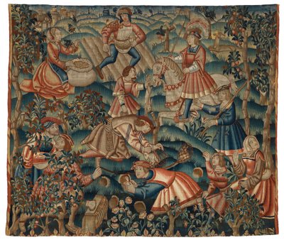 Tapestry, September måned, muligvis fra Flandern af Belgian School