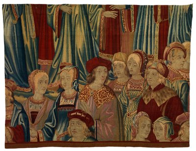 Tapestry fragment, Comtiers, lavet i Bruxelles, Belgien, ca. 1520 (uld og silke) af Belgian School