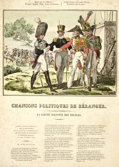The Holy Alliance of the Nations, fra Chansons Politiques de Beranger, 1815-1818 af Belgian School