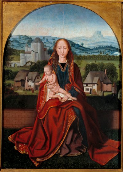 Jomfru- og børnemaleri af Antwerpen-skolen i det 15. århundrede Liège, Museum of Fine Arts af Belgian School