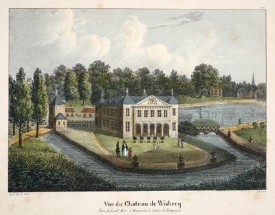 Udsigt over Château de Wisbecq, ca. 1895 (fotokrom) af Belgian School