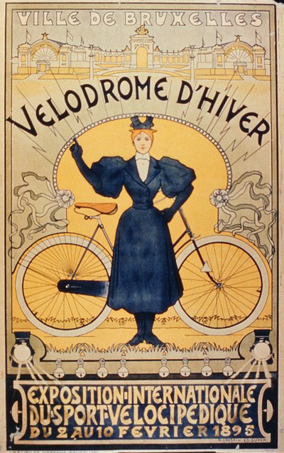 Vintercykelvæddeløbsbane, International Udstilling af Velocipede Sports Bruxelles, 2-10 februar 1895 af Belgian School