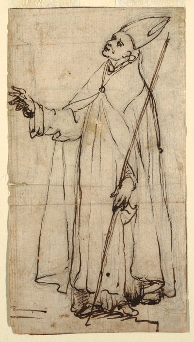 Tegning, stående biskop, ca. 1620 af Belisario Corenzio